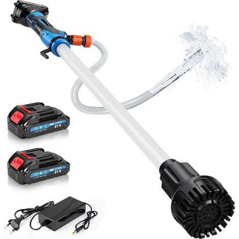 15000RPM Pompe à eau avec 2 x2,0 Ah Batt Sans Fil Portable, 3000L/H 10M Max, Pompe de surface, Compatible avec Makita 18V Batt pour Piscines/Jardins/ étangs