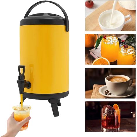 Contenitore termico per bevande, capacità 10 litri, acciaio inox 201, dimensioni 24x33 cm, resistenza alla temperatura 110℃, peso lordo 2,54 kg (1/5)