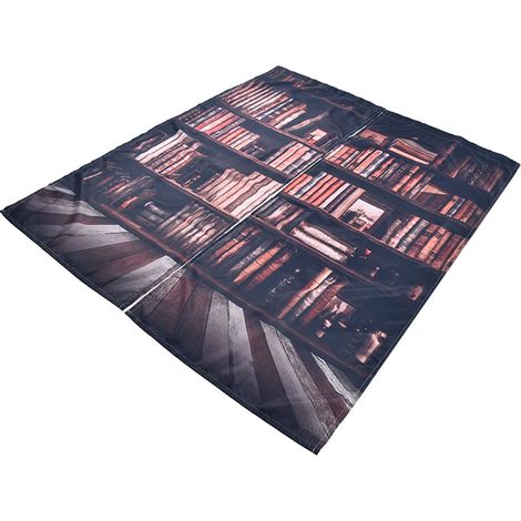 Rideaux de salon imprimés 3D avec bibliothèque, rideaux occultants pour chambre (150166cm) (1/5)
