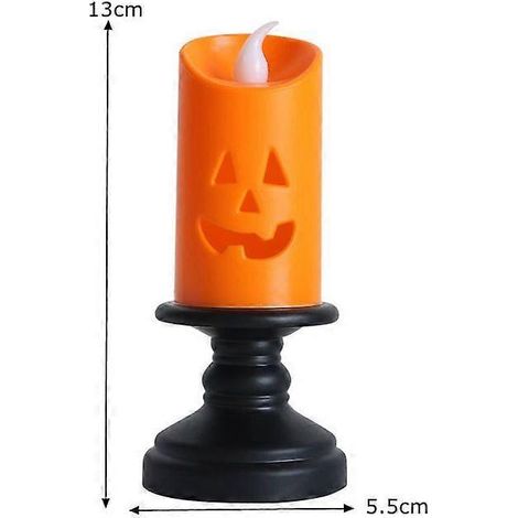 Bougies LED d'Halloween, décorations d'horreur, fantômes, citrouilles, château, maison hantée, accessoires d'extérieur 05 (1/5)