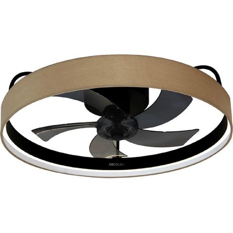 Ventilatore da soffitto di design con motore DC e potenza di 20W, luce LED da 40W, 5 pale da 17 pollici, telecomando, 6 velocità, 3 tonalità di luce disponibili, timer e modalità inverno/estate. (1/4)