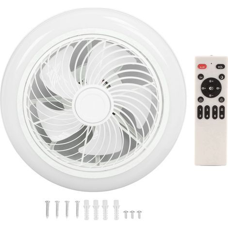 Ceiling fan with LED light, modern enclosed remote control, stepless dimming, smart timer, 110-265V (1/5)