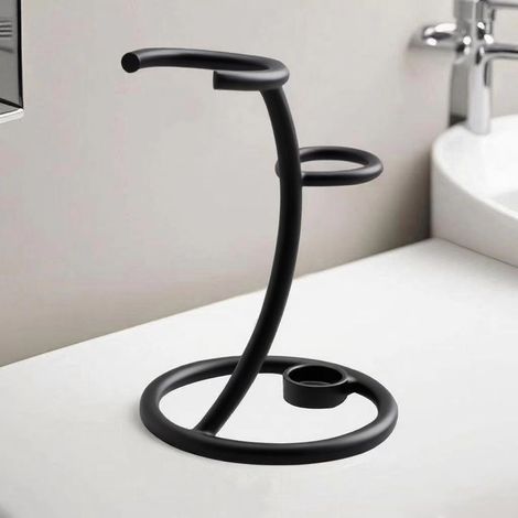 Supporto da barba premium con supporto per pennello da barba, rasoio e porta pennello - Porta pennello da barba in acciaio inossidabile - Portaoggetti per uomo (1/2)