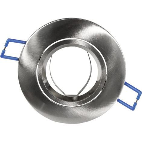 Porta faretto ad incasso per cartongesso a soffitto supporto tondo per faretti foro 75 mm in alluminio Argento