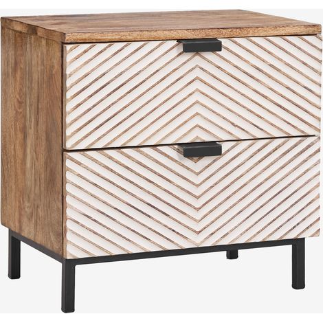 Pack de 2 mesitas de noche 50x35 cm en madera de mango Alembe SKLUM        (1/5)