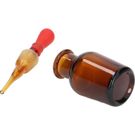 Kit de 10 flacons compte-gouttes de 30 ml avec bouchon en caoutchouc pour expériences de laboratoire (1/5)