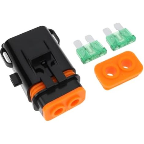 PorteFusible ATC étanche en Ligne avec Fusibles à Lame 30 a 12–24 v DC Compatible avec Voiture Bateau CampingCar Moto Quad (1/4)