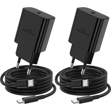 45W Chargeur USB C Câble Rapide pour S26 S25 S24 S23 S22 Ultra FE A56/55/54/36/16/Note, Tab S/A11/10/9 5G, Super Fast USB C Prise Chargeur Adaptateur Secteur avec Type C Cable de 2m (1/5)
