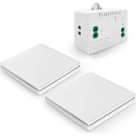 Interrupteur sans fil autoalimenté, sans pile, télécommande sans fil pour les lumières et appareils électriques, étanche et sûr, pouvant être installé directement dans une salle de bain-- (1/4)