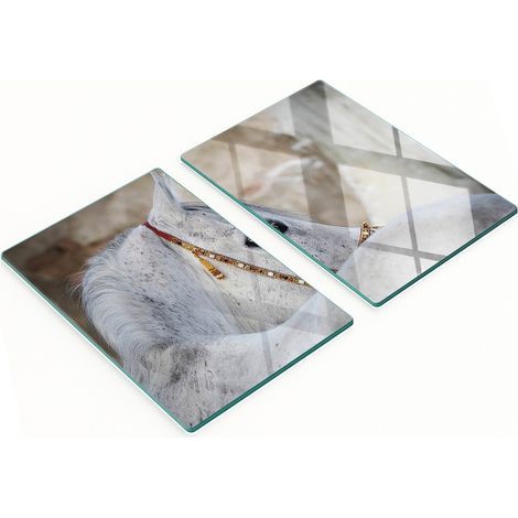 Tablas de cocina de vidrio duraderas y elegantes con estampado de caballo árabe, 2x40x52 cm. (1/5)