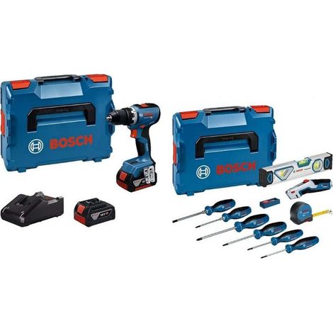 Bosch Werkzeug-Set: GSR 18V-65 + 2 x Akku + 19-tlg. Handwerkzeug-Set in L-BOXX (1/5)