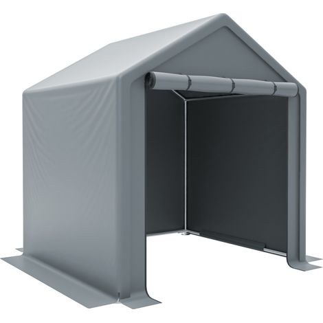 Cobertizo para bicicletas 190x170x200 cm gris oscuro, acero galvanizado y PE 170 g/m² (1/5)
