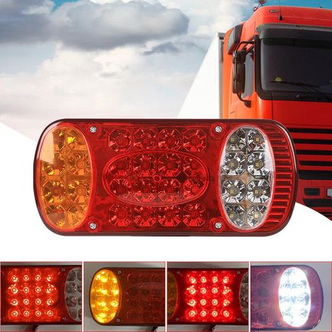 Feu arrière camion 4-en-1, stop et clignotant, phare de remorque pick-up, 12-24V, pour véhicule utilitaire. (1/5)