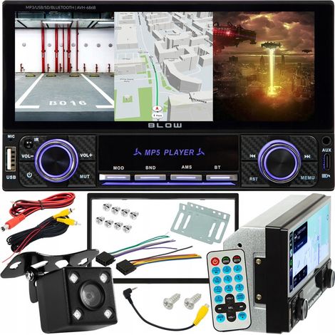 Autorradio 2-DIN con pantalla táctil de 7 pulgadas, USB-C, Bluetooth, wifi y cámara de marcha atrás. (1/5)