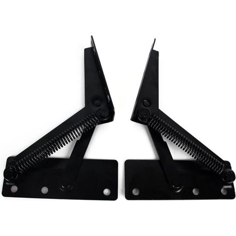 (1 paire)Charnières de levage à ressort Cadre de support d'appui-tête de canapé pliable à 80 degrés Noir (1/4)