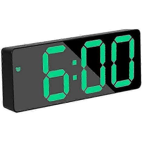 Réveil de chevet à LED verte avec affichage de l'heure, de la date et de la température (1/5)