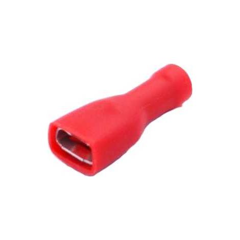 Cosse de câble 6,3x0,8 Femelle Isolé Rouge