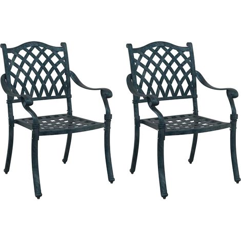 Maison Exclusive - Sedia da Giardino 2 pcs Verde 56 x 55 x 92.5cm Alluminio