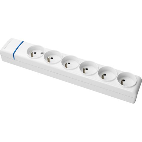 Multiprise Blanche 6 prises 2P+T 16A - Solera