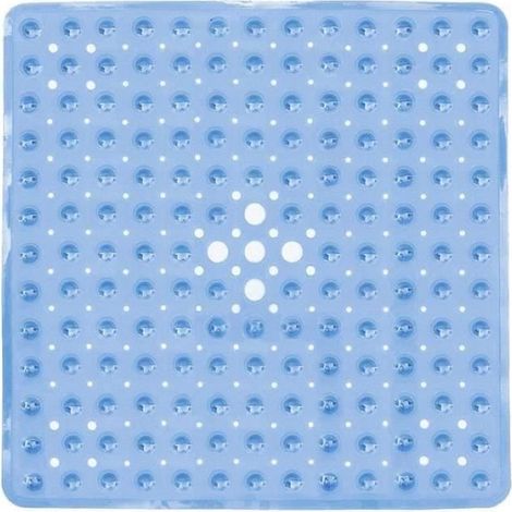 Antirutsch-Duschmatte 53x53 cm mit Saugnäpfen – transparent-blau – CBL Multicolore