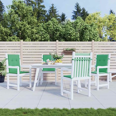 Coussins de chaise de jardin à dossier bas lot de 4 vert (1/5)
