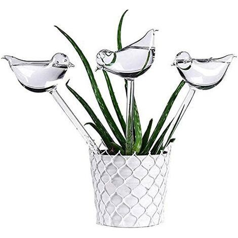 DEESSE SHOP - 6 Pcs Oiseau Abreuvoir Automatique pour Plantes, Piquets Auto-Arrosants Globe d'Eau Dispositif d'Irrigation Automatique pour Plantes d'intérieur et d'extérieur, Fleur de Jardin de Plante (1/5)