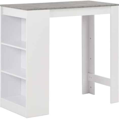Bartisch mit Regal Weiß 110x50x103 cm