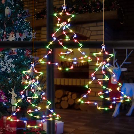 Luci decorative a forma di stella per finestre - Set di luci natalizie - 55 LED - 8 modalità di illuminazione - Funzionamento a batteria, senza fili - Telecomando - Impermeabile (1/5)