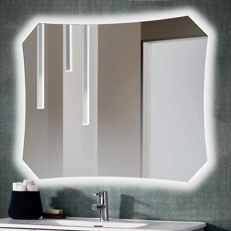 Specchio moderno rettangolare retroilluminato a LED FINA 100X80 (1/2)