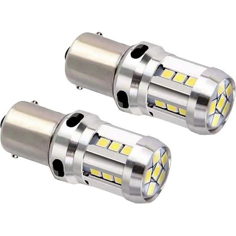Ampoule LED automobile, réf. P21w/Ba15s, 12V, 24V, 6000K, 18SMD, couleur blanche, pour feu de recul, pour feu de jour, pour feu antibrouillard.-AquaForge (1/5)