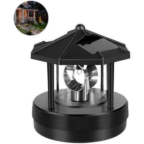 Phare solaire LED de jardin - Rotatif, Décoration extérieure-AquaForge