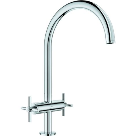 GROHE Miscelatore a 2 maniglie per lavello Atrio 30609 bocca a C cromo, 30609000