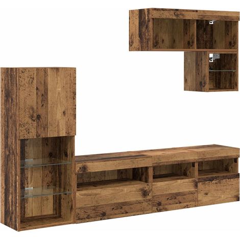 Maison Exclusive - TV-Wandgeräte mit LED-Lichtleisten 6 pcs Altho (1/5)
