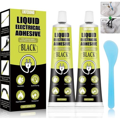 Liquid Electrical Insulation, Black Liquid Rubber, Paste Coating for Cables, Quick Drying and Waterproof, Electric Insulating Glue Suitable for All Types of Cables and Electrics (1/5)