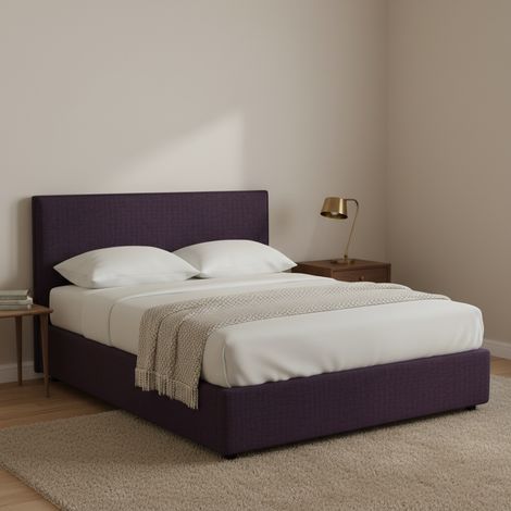 Letto Piazza e Mezza Carlisle, Sfoderabile, Contenitore Made in Italy, Viola (1/4)