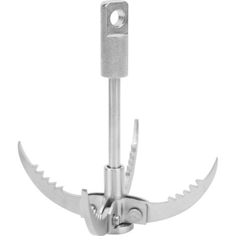 Petit grappin pliable à 4 griffes en acier inoxydable, équipement de survie pour le camping, la randonnée, l'escalade en montagne et en forêt. (1/5)