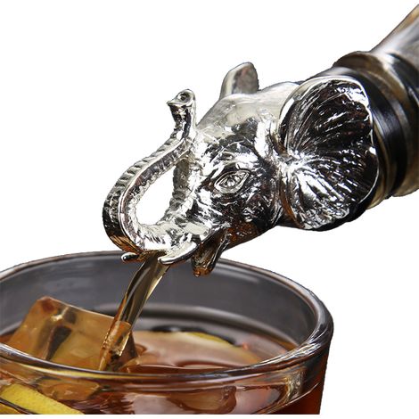 Weinausgießer mit Belüftungsfunktion aus Metall, tierförmiger Whiskyflaschenverschluss mit Silikonkautschukbeschichtung (1/5)