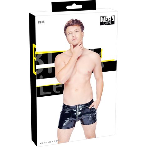 Black Level – Herren-Boxershorts in glänzendem Schwarz mit Reißverschluss, Größe 2XL (1/5)