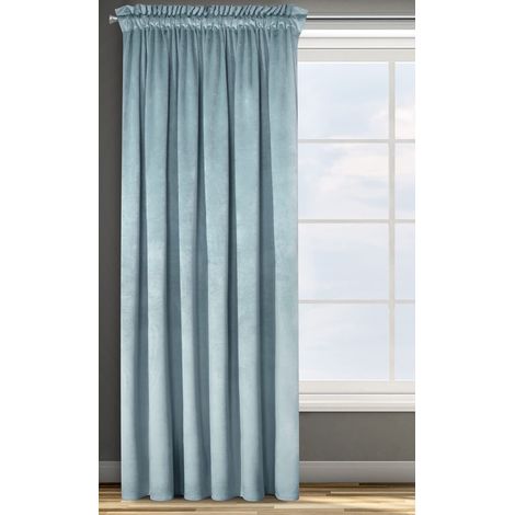 Eurofirany ROSA Tenda in Velluto con Fettuccia Arricciatenda - 1 Unità, Soffice, Pannello, Drappo Classico, Glamour, Elegante, Soggiorno, Camera da Letto, 290 g/m2, 135x300 cm, Verde Acqua (1/5)