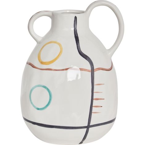 Flower Vase DORY Stoneware 28 cm White