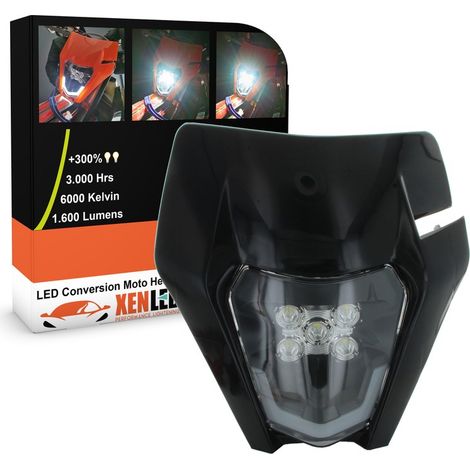 BLOC OPTIQUE LED MOTO Série CV02 Evolution 30W - KTM / HUSQVARNA / UNIVERSEL - NOIR (1/5)