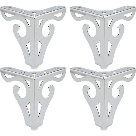 Ensemble de 4 pieds de table en fer forgé blanc de style européen, de 10 cm de hauteur. (1/5)