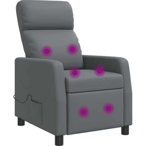 Massage Relaxsessel Grau Kunstleder vidaXL (1/5)