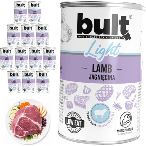 BULT LIGHT Nassfutter für Hunde, Lamm, Dose, 12 x 400 g (1/2)