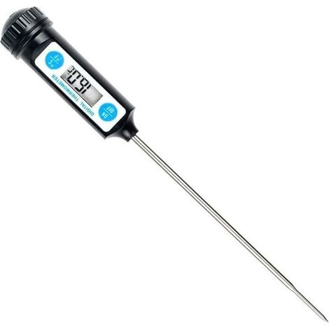 Termómetro de cocina XU, termómetro digital de cocina con sonda larga y pantalla LCD para alimentos, carne, aceite, leche y barbacoa. (1/4)