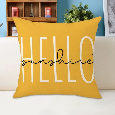 Housse de coussin d'été avec motif tournesol, idéale pour décorer un canapé ou un salon. (1/3)