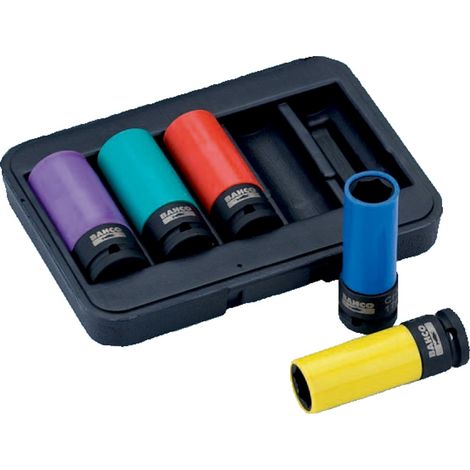 Bahco Kraft-Steckschlüssel-Satz mit 17, 19, 21, 22 und 24 mm (1/3)