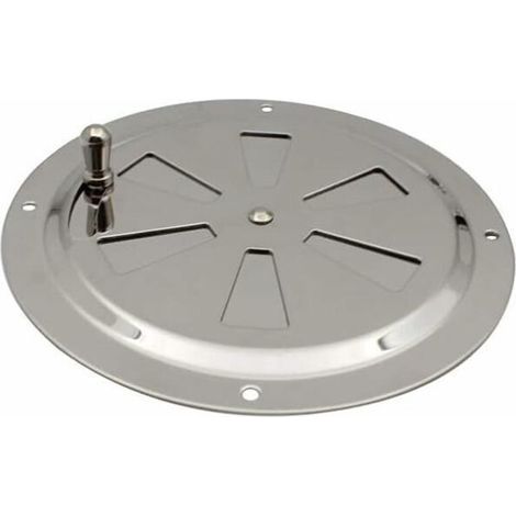 Rundes Lüftungsgitter aus Edelstahl, verstellbare runde Lüftungsöffnung, Lamellen-Lüftungsgitter aus Edelstahl für Raucher, Wohnmobile, Häuser, Yachten, Durchmesser 125 mm, 1 Stück