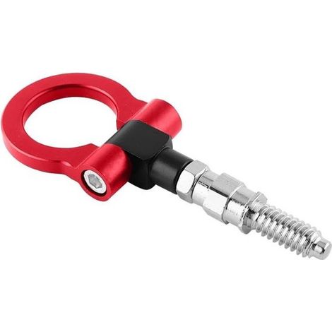 Kit de enganche de remolque - Gancho para cable de remolque - Remolque de coche - Diseño plegable - Capacidad de carga de 400 kg - Rojo (1/5)