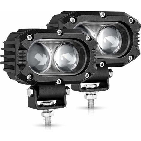 2PCS Phare de Travail LED 4 Pouces 80W 9600LM Projecteur Phares Longue Portee Led Moto 4x4 Antibrouillard LED Feux Additionnel Barre pour Moto, Voiture, Tracteur, Camion, SUV, Bâteau, Caravane (1/5)